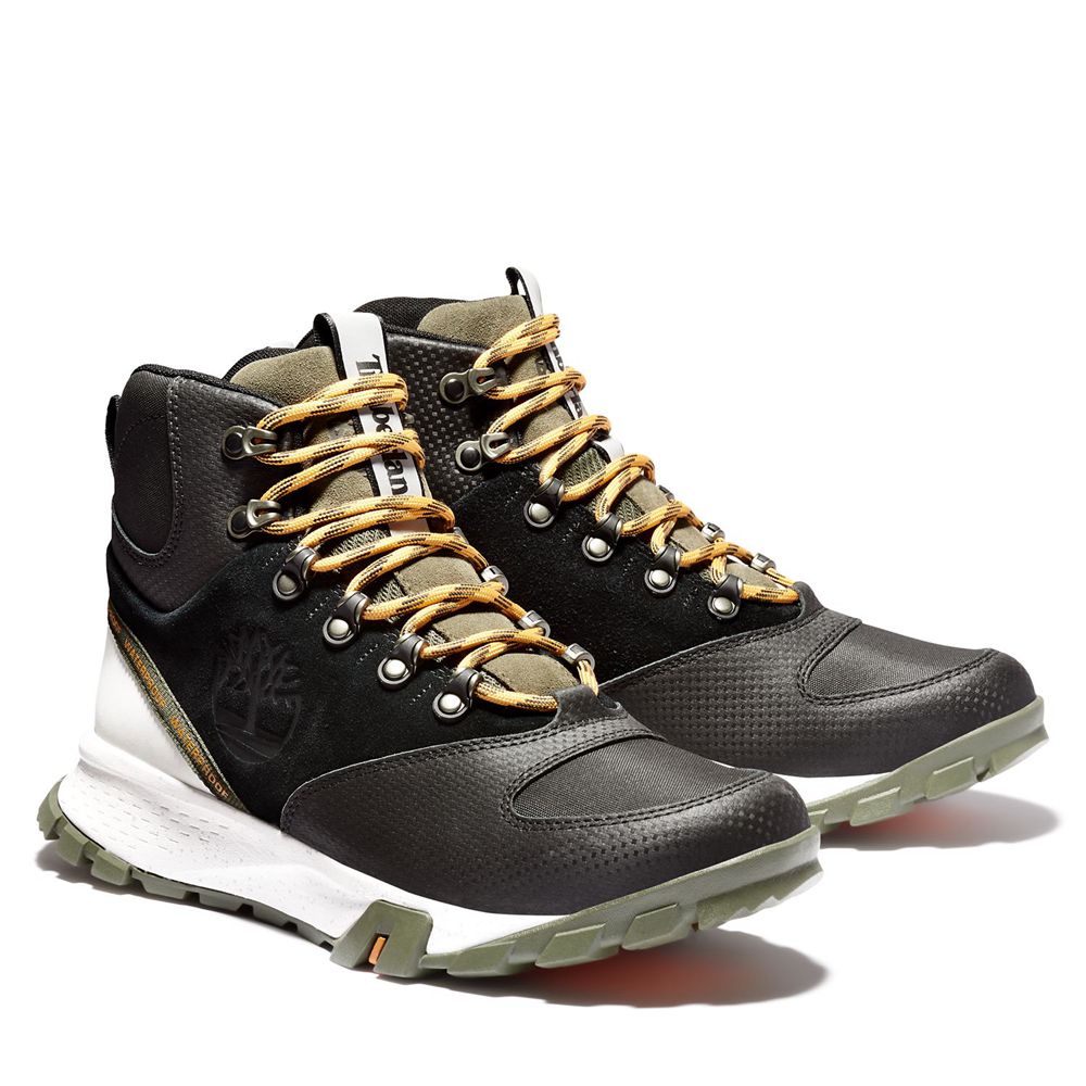 Bocanci De Drumeție Timberland Barbati Negrii/Masline Verzi - Garrison Trail Waterproof Inalti - Rom